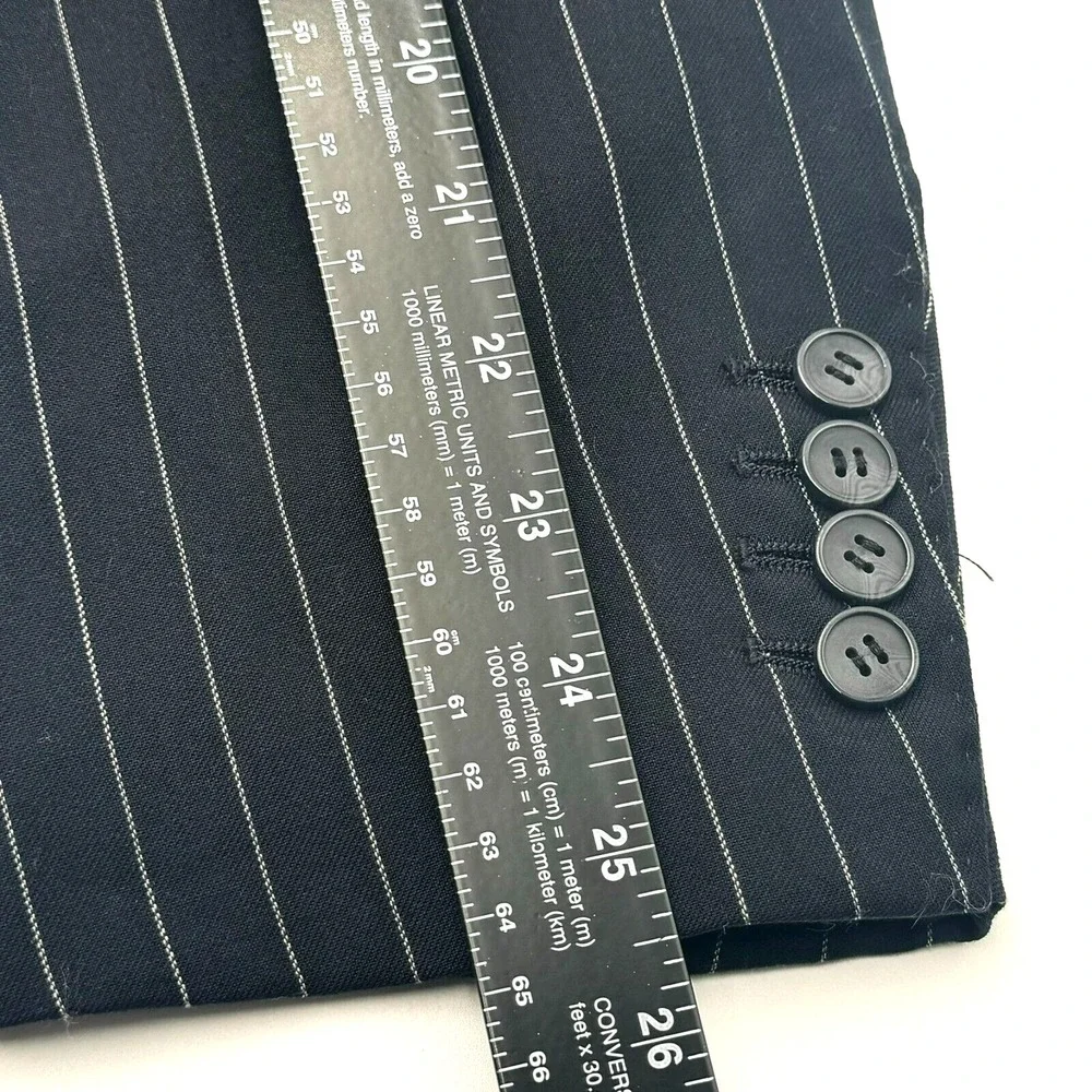 ENGLISH LAUNDRY Men's 44R Black Striped Lined Formal Suit Jacket‎ Blazer Career